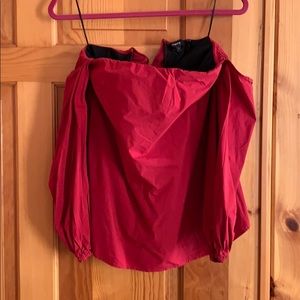 Theory Off The Shoulder Red Top